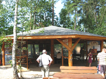 Gazebo filled with display panels