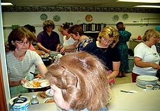 Preparing plates at the Wilno Chicken Supper